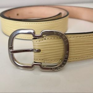 Louis Vuitton Mini Epi Leather Belt Creme Yellow